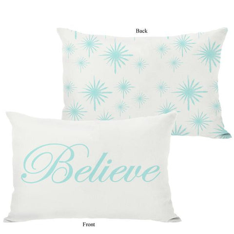 Believe Reversible Throw Pillow by OBC