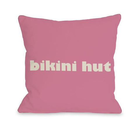 Bikini Hut Throw Pillow by