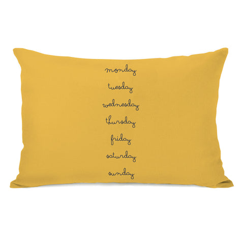 Days Of The Week - Yellow Lumbar Pillow by OBC 14 X 20