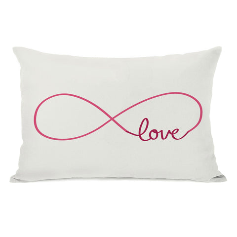 Infinite Love - Ivory Red Lumbar Pillow by OBC 14 X 20