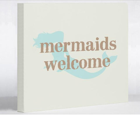 Mermaids Welcome Canvas Wall Decor by