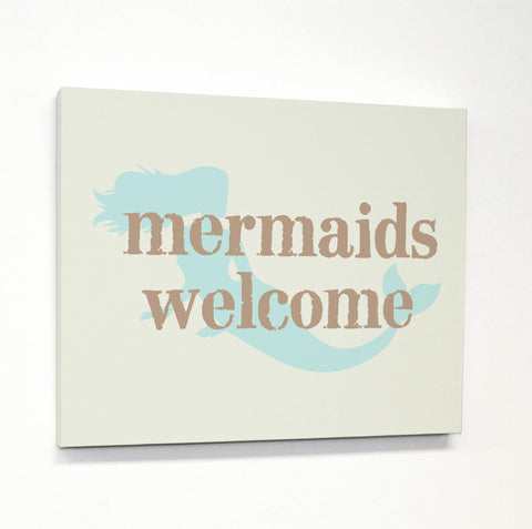 Mermaids Welcome Canvas by OBC 11 X 14