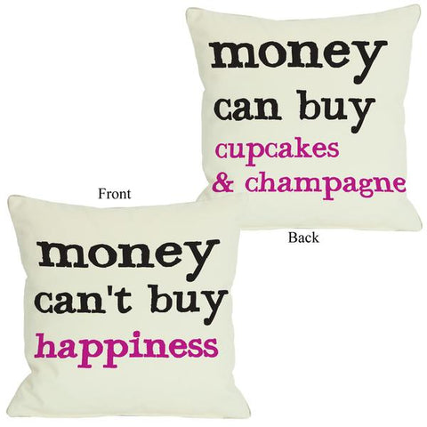 Money Can't Buy/Can Buy Reversible Throw Pillow