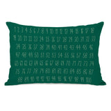 Numbers - Green Lumbar Pillow by OBC 14 X 20