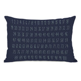 Numbers - Navy Lumbar Pillow by OBC 14 X 20