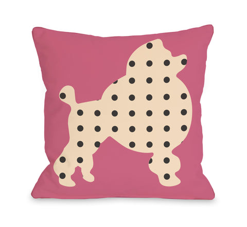 Poodle Throw Pillow by OBC 18 X 18