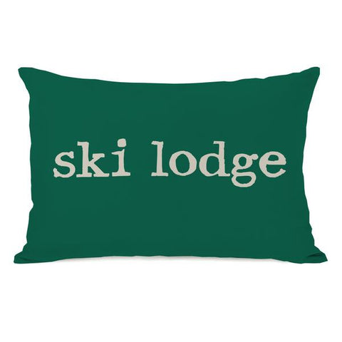 Ski Lodge Plaid Throw Pillow by OBC