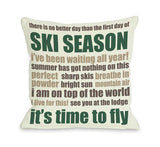 Ski Season Words Throw Pillow by OBC