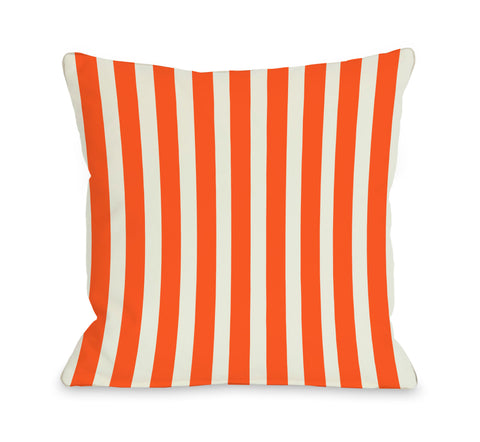 Stripes - Orange Throw Pillow by OBC 18 X 18