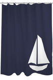 Vintage Sailboat - Navy Shower Curtain by