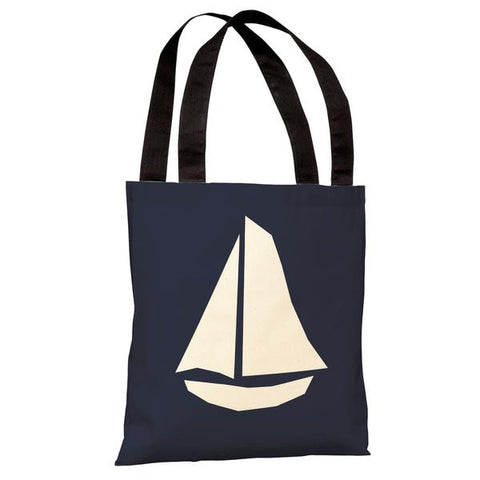 Vintage Sailboat - Navy Tote Bag by