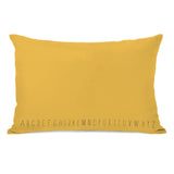 Written Alphabet - Yellow Lumbar Pillow by OBC 14 X 20