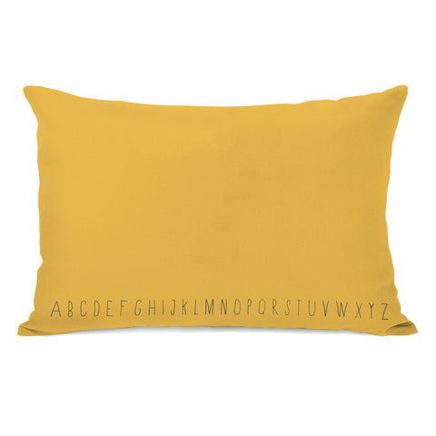 Written Alphabet - Yellow Lumbar Pillow by OBC 14 X 20