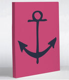 Vintage Anchor - Pink Navy Canvas Wall Decor by