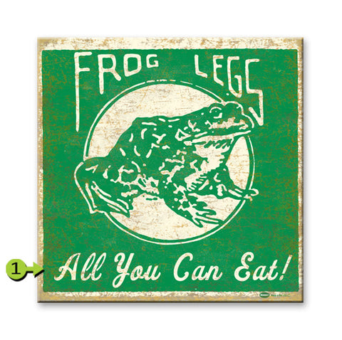 Frog Legs Wood 18x18