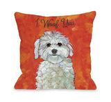 I Woof You Throw Pillow by Ursula Dodge