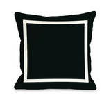 Samantha Simple Square - Black Throw Pillow by OBC 18 X 18