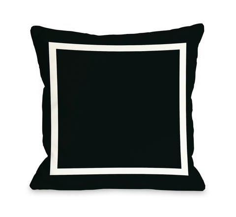 Samantha Simple Square - Black Throw Pillow by OBC 18 X 18