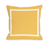 Samantha Simple Square - Mimosa Yellow Throw Pillow by OBC 18 X 18