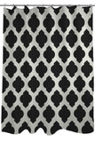 All Over Moroccan - Black White Shower Curtain by OBC 71 X 74