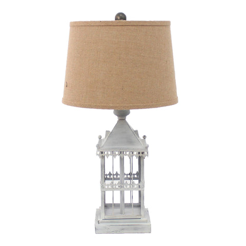 ArtFuzz 26 inch X 26 inch X 8 inch Gray Country Cottage Castle Table Lamp