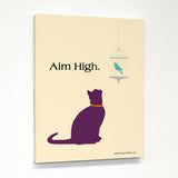 Aim High Cat  Canvas by Dog is Good 11 X 14