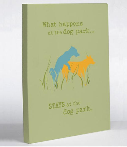 Dog Park - Green Yellow Blue Canvas Wall Decor by Dog is Good