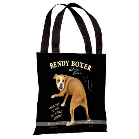 Bendy Boxer Tote Bag by Retro Pets