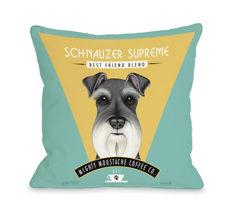 Schnauzer Supreme Throw Pillow by Retro Pets