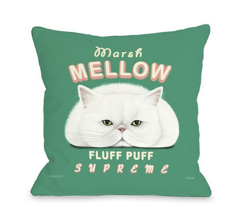 Marsh Mellow Throw Pillow by Retro Pets