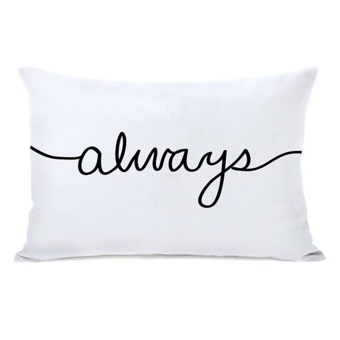 Always Mix & Match Reversible - Black White Lumbar Pillow by OBC 14 X 20