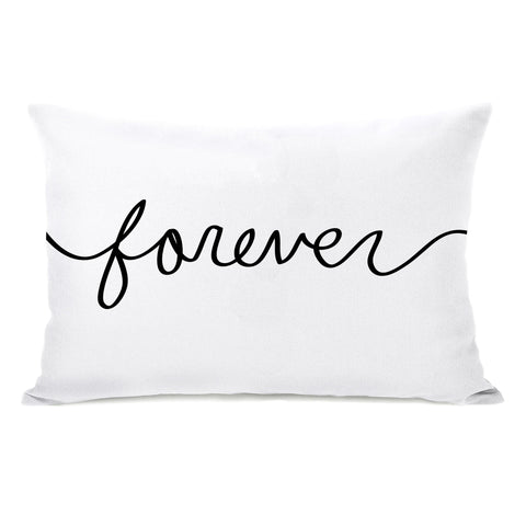 Forever Mix & Match Reversible - Black White Lumbar Pillow by OBC 14 X 20