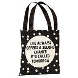 Second Chance Dot - Black White Tote Bag by
