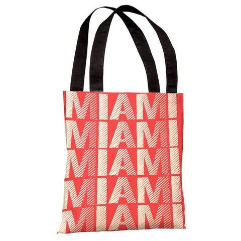 Miami Repeat - Coral White Tote Bag by