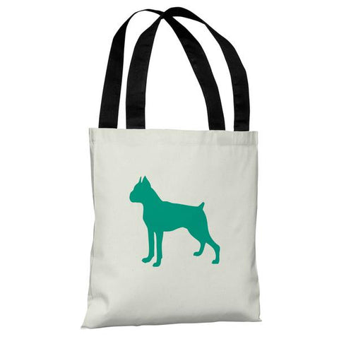 Boxer Silhouette - Ivory Emerald Tote Bag by