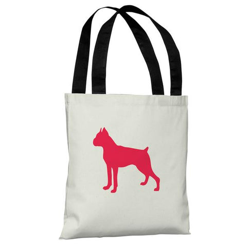 Boxer Silhouette - Ivory Lipstick Red Tote Bag by