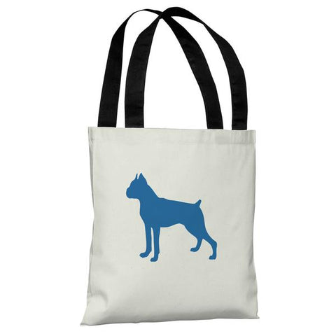Boxer Silhouette - Ivory Strong Blue Tote Bag by