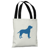 Lab Silhouette - Ivory Strong Blue Tote Bag by