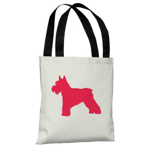 Schnauzer Silhouette - Ivory Lipstick Red Tote Bag by