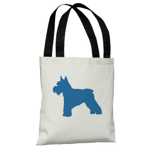 Schnauzer Silhouette - Ivory Strong Blue Tote Bag by