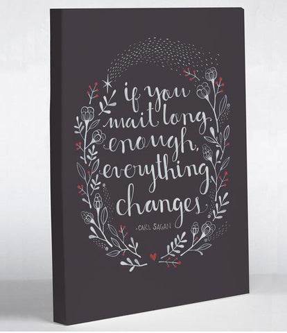 Everything Changes - Black Canvas Wall Decor by Ana Victoria Calderon