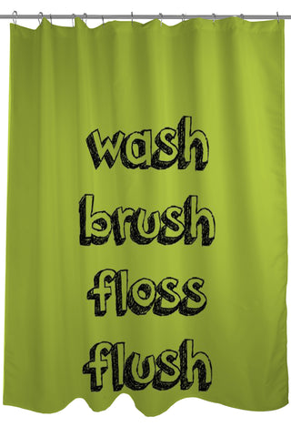Wash Floss Brush Shower Curtain by OBC 71 X 74