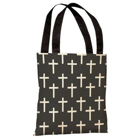 All Over Cross Print Tote Bag by