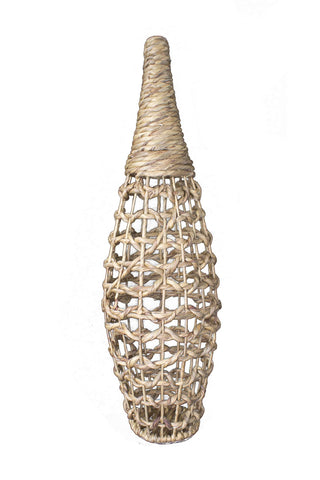 ArtFuzz 36 inch Woven Floor Vase - Natural Water Hyacinth