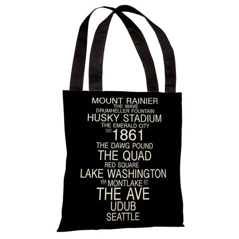 Seattle Washington Landmarks - Black White Tote Bag by