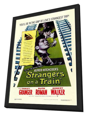 Strangers on a Train 11 x 17 Movie Poster - Style A - in Deluxe Aluminum Frame