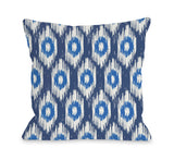 Kelly Ikat - Blue Multi Lumbar Pillow by OBC 14 X 20
