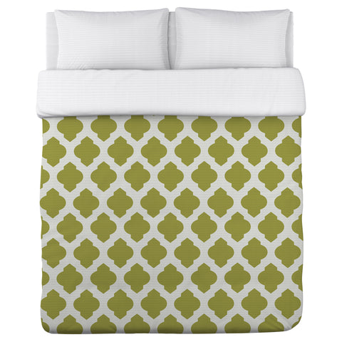 All Over Moroccan - Oasis Green Ivory - Duvet Cover 88 X 88