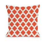 All Over Moroccan - Orange Ivory Throw Pillow by OBC 18 X 18