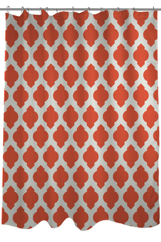 All Over Moroccan - Orange Ivory Shower Curtain by OBC 71 X 74